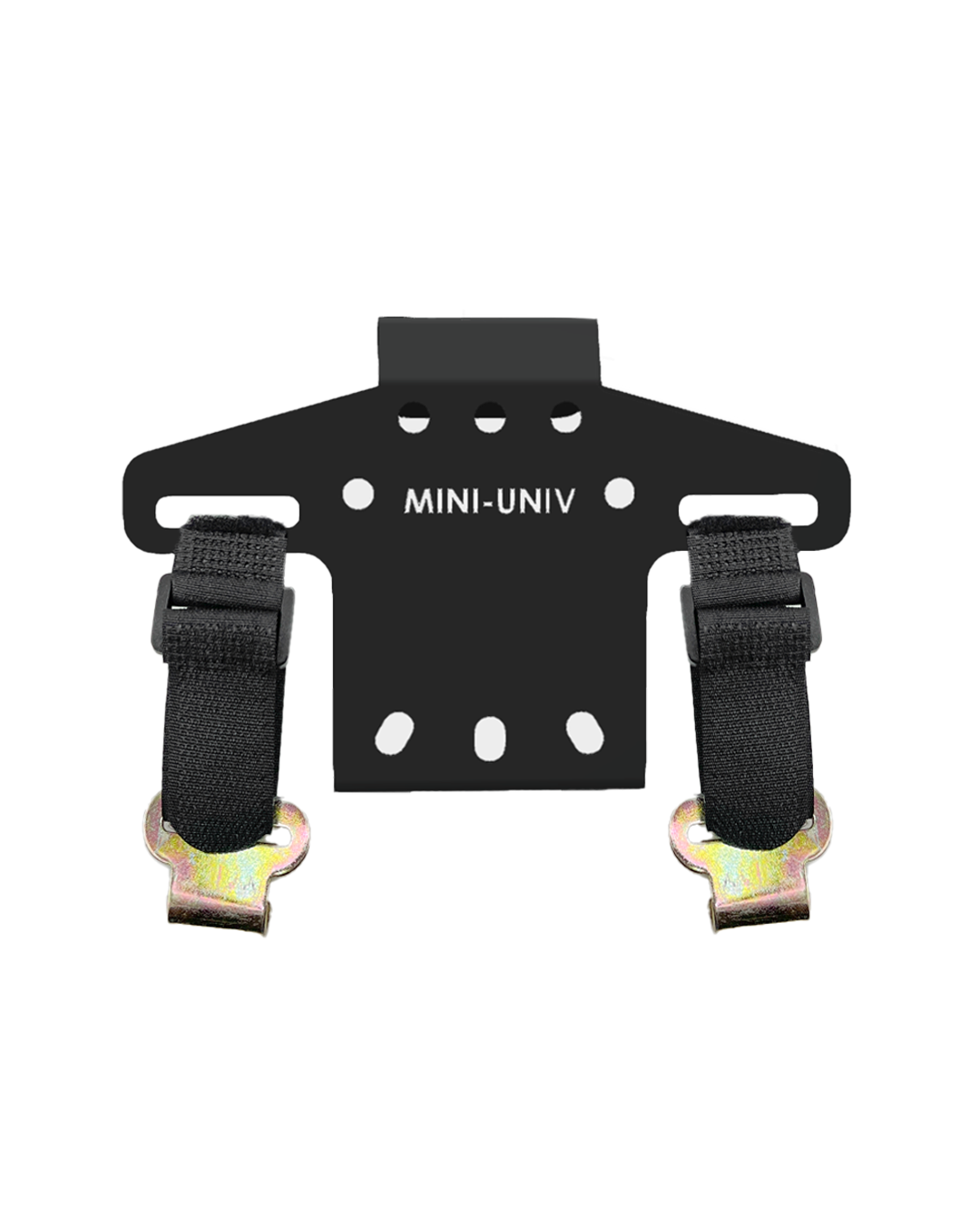 universal pistol center console mounting plate with straps for compact space in vehicle 